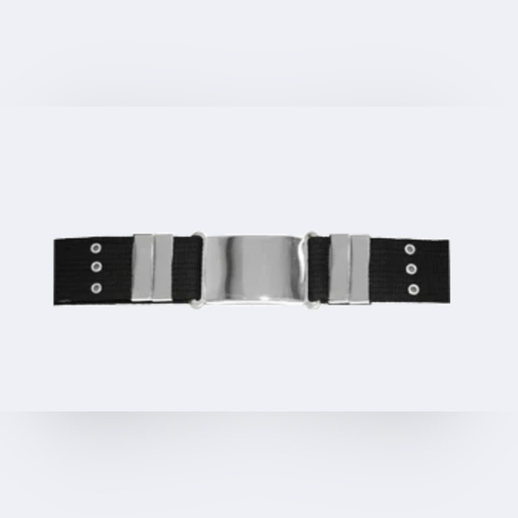 Color Guard Web Belt Silver & Black - Picture 1 of 8